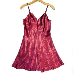 Vintage 90s Fredericks of Hollywood Sexy Satin Nightdress Chemise Slip Babydoll